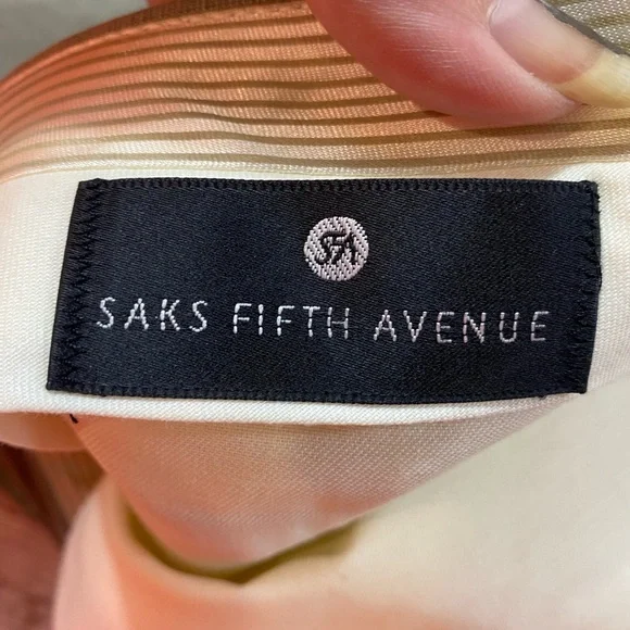 Saks Fifth Avenue Men's 36x30 Gray Linen Blend Pants Green/light Olive pleated - Picture 8 of 8